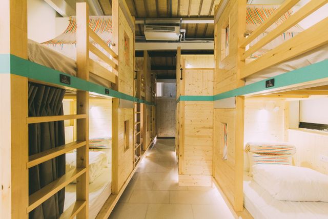 阿信輕旅 Hostel & Cafe｜緊鄰台南孔廟-5 床混合宿舍房-1