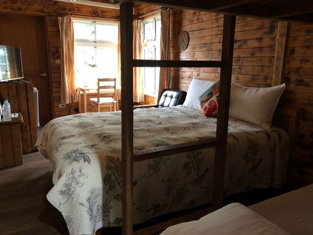 黑屋CAMP｜日式露營車、特色木屋、鯉魚潭湖畔-咖啡色木屋 ll 上下舖加人-3