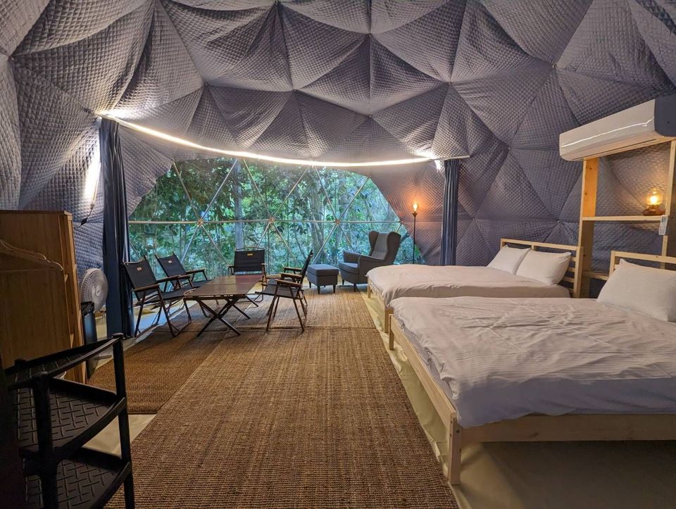 山裡面的嵐卡|獨家85折起!一帳一區祕境露營、可加購餐點-【懶人露營】四人金星帳 (獨立衛浴)-3